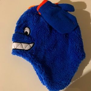 Blue Dinosaur Monster Toddler Hat Set